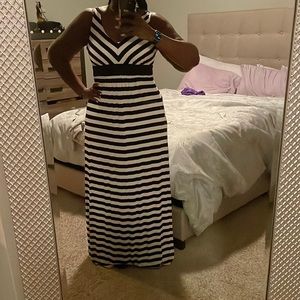 Black and cream maxi dress